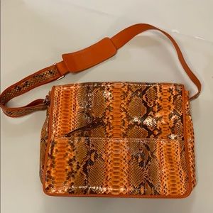 Giorgia R Orange Snakeskin Purse